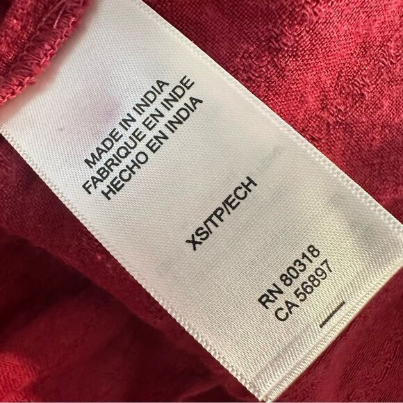 NWT Lucky Brand Embroidered Peasant Top Long Balloon Sleeve tunic top size xs - Picture 4 of 6